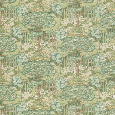 Samples and Purchasing available for Ruskin Cotton - Green Green By G P & J Baker | Original Brantwood Fabric |Botanical & Floral  Multipurpose Print at Designer Wallcoverings and Fabrics