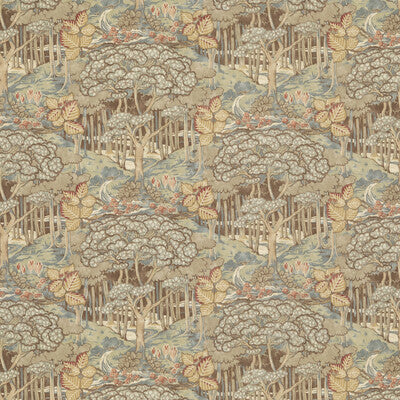 Samples and Purchasing available for Ruskin Cotton - Teal Teal By G P & J Baker | Original Brantwood Fabric |Botanical & Floral  Multipurpose Print at Designer Wallcoverings and Fabrics