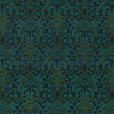 Samples and Purchasing available for Fritillerie Velvet - Indigo/Teal Red By G P & J Baker | Original Brantwood Fabric |Botanical & Floral  Multipurpose Print at Designer Wallcoverings and Fabrics