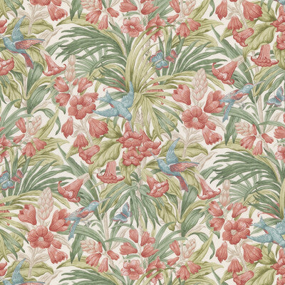 Samples and Purchasing available for Trumpet Flowers Cotton - Red/Green Red By G P & J Baker | Original Brantwood Fabric |Botanical & Floral  Multipurpose Print at Designer Wallcoverings and Fabrics
