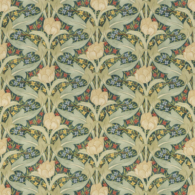 Samples and Purchasing available for Tulip & Jasmine Cotton - Emerald Green By G P & J Baker | Original Brantwood Fabric |Botanical & Floral  Multipurpose Print at Designer Wallcoverings and Fabrics