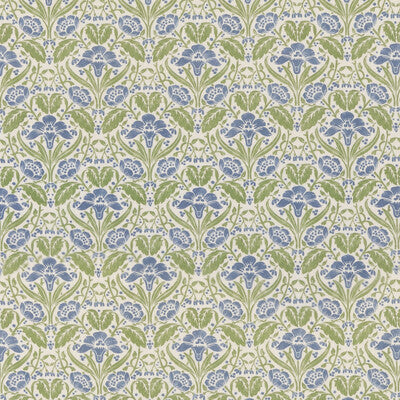 Samples and Purchasing available for Iris Meadow - Blue/Green Blue By G P & J Baker | Original Brantwood Fabric |Botanical & Floral  Multipurpose Print at Designer Wallcoverings and Fabrics
