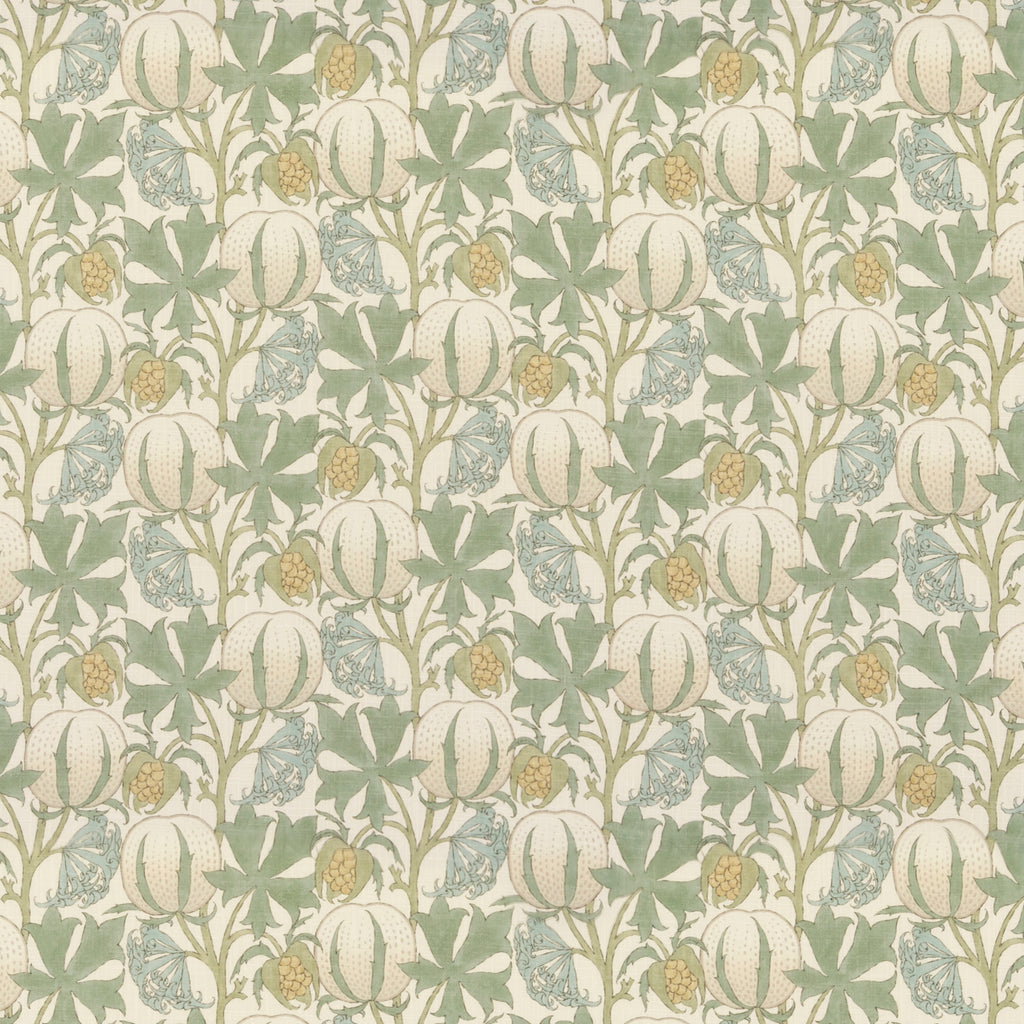 Pumpkins - Aqua Blue By G P & J Baker | Original Brantwood Fabric |Botanical & Floral  Multipurpose Print