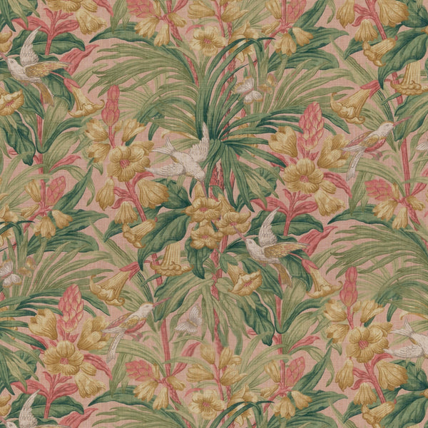 Trumpet Flowers - Blush Pink By G P & J Baker | Original Brantwood Fabric |Botanical & Floral  Multipurpose Print
