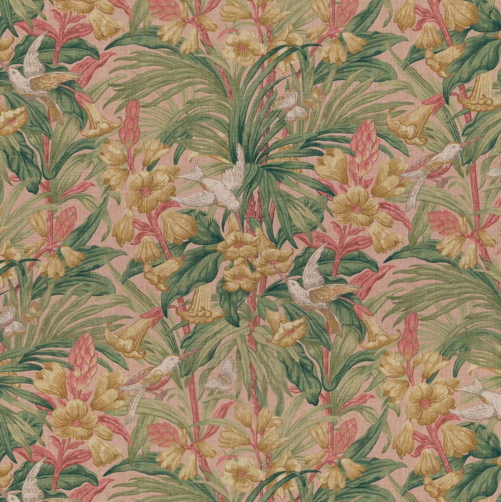 Trumpet Flowers - Blush Pink By G P & J Baker | Original Brantwood Fabric |Botanical & Floral  Multipurpose Print