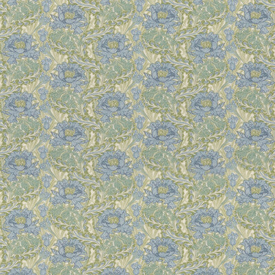 Samples and Purchasing available for Little Brantwood - Blue/Green Blue By G P & J Baker | Original Brantwood Fabric |Botanical & Floral  Multipurpose Print at Designer Wallcoverings and Fabrics