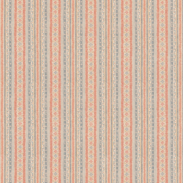 Compton - Indigo/Red Blue By G P & J Baker | House Small Prints |Stripes  Multipurpose Print