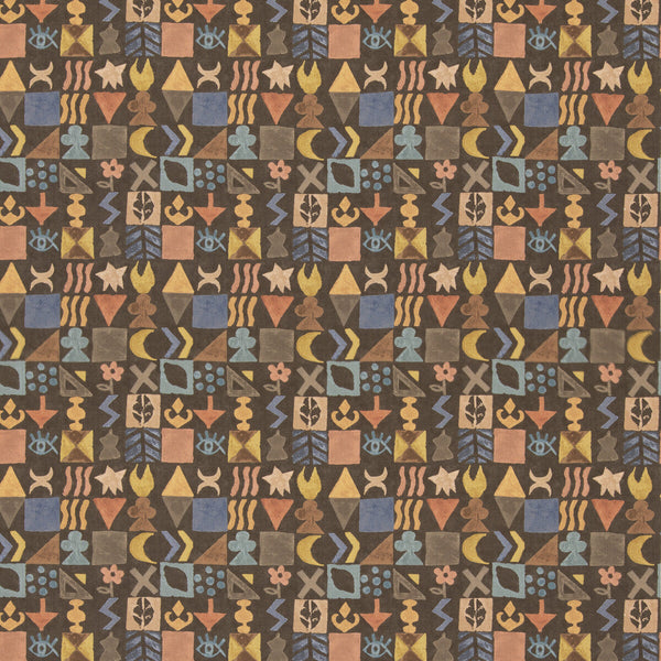 Potato Print - Chocolate Brown By G P & J Baker | G P & J Baker X Kit Kemp Prints & Embroideries |Novelty  Multipurpose Print