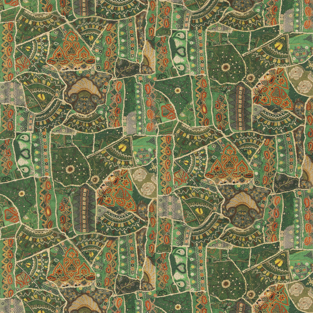 Samples and Purchasing available for Front Row - Jewel Green Green By G P & J Baker | G P & J Baker X Kit Kemp Prints & Embroideries |Global  Multipurpose Print at Designer Wallcoverings and Fabrics