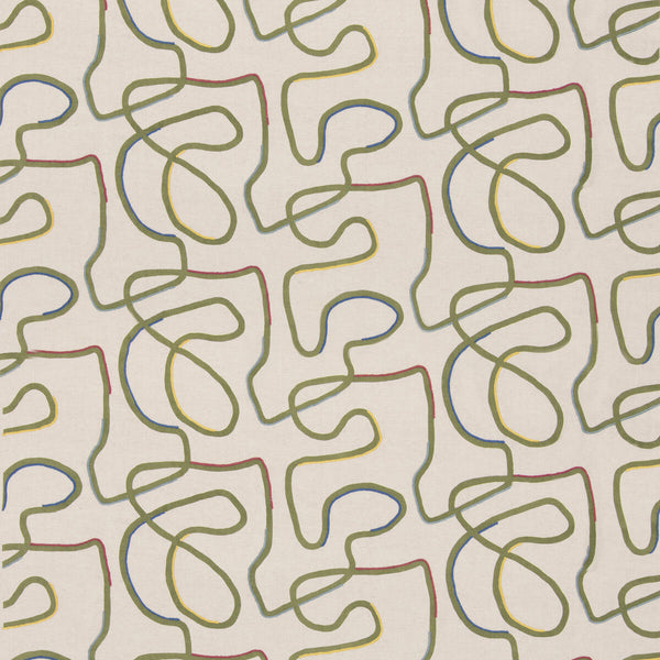 Ring Road - Sage Beige By G P & J Baker | G P & J Baker X Kit Kemp Prints & Embroideries |  Drapery Print