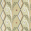 Gallier Diamond - Brown And Green On Beige Brown By Brunschwig & Fils | Diamond Geometric Wallcovering Print