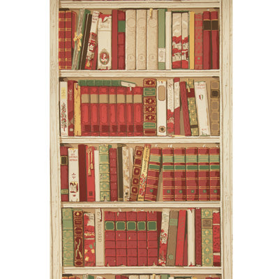 Bibliotheque - Red Burgundy/Red By Brunschwig & Fils |  | Figurative Wallcovering Print