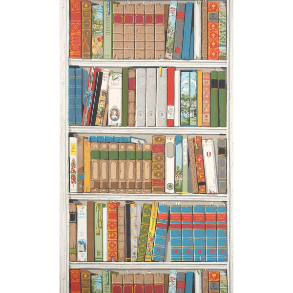 Bibliotheque - Multicolor Multi By Brunschwig & Fils | Figurative Wallcovering Print