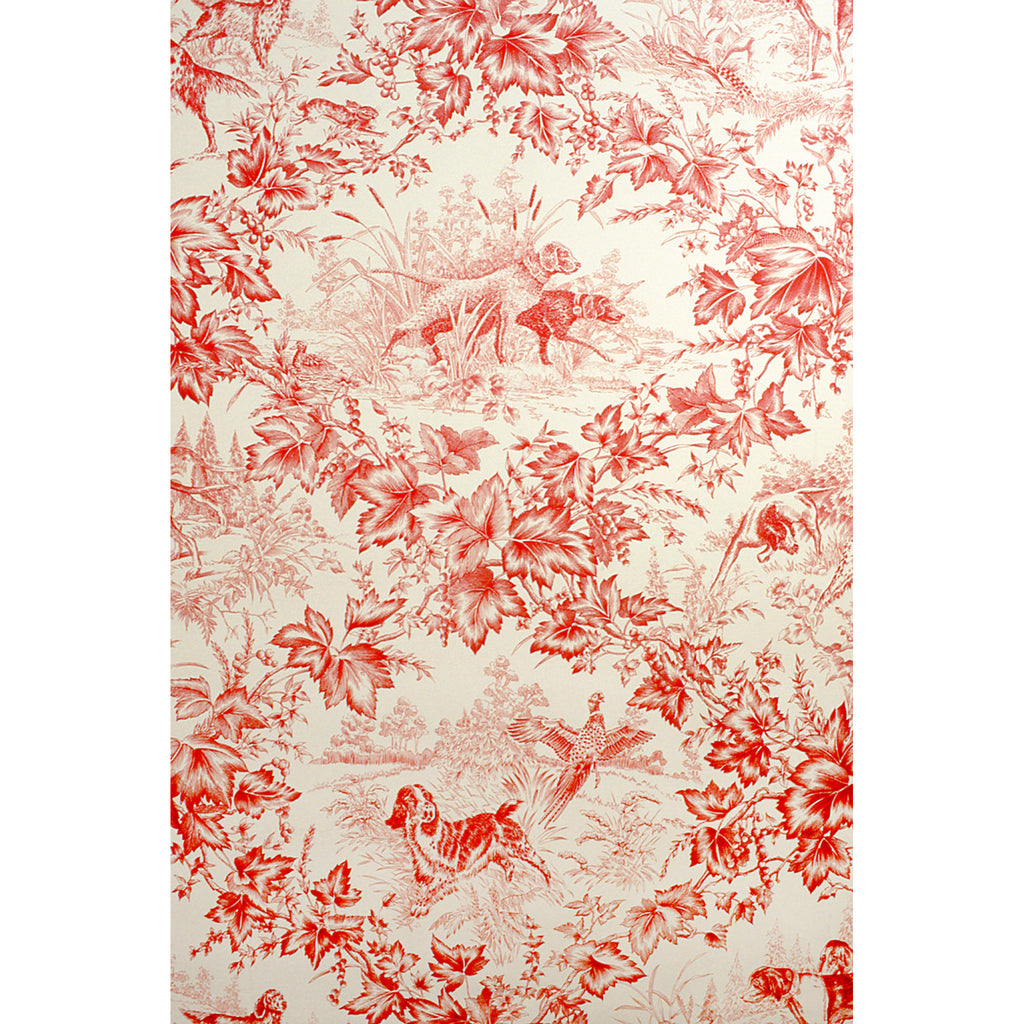 On Point - Red Burgundy/Red By Brunschwig & Fils | Animal/Insects Wallcovering Print
