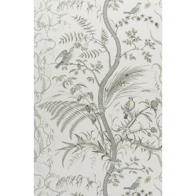Bird And Thistle - Gray Grey By Brunschwig & Fils | Volume 56 | Toile Wallcovering Print