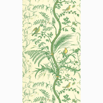 Bird And Thistle - Green Green By Brunschwig & Fils |  | Toile Wallcovering Print