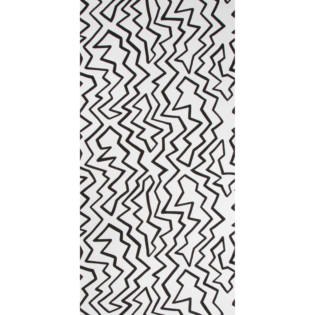 Staccato On Paper - Black On White Black By Brunschwig & Fils | Kirk Brummel | Geometric Wallcovering Print