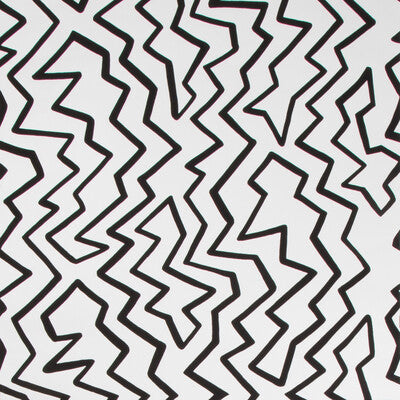 Staccato On Paper - Black On White Black By Brunschwig & Fils | Kirk Brummel | Geometric Wallcovering Print