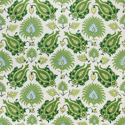 Kashmiri Linen Print - Leaf/Aloe Green By Brunschwig & Fils | Grand Bazaar | Global Multipurpose Print