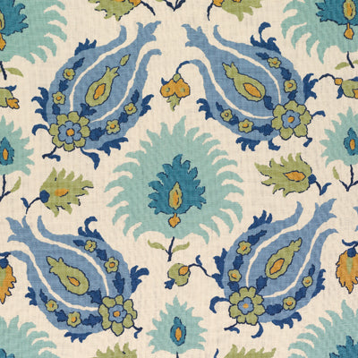 Kashmiri Linen Print - Peridot/Aquamarine Beige By Brunschwig & Fils | Les Alizes | Global Multipurpose Print