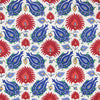 Samples and Purchasing available for Kashmiri Linen Print - Blue/Red Multi By Brunschwig & Fils | Grand Bazaar | Global Multipurpose Print at Designer Wallcoverings and Fabrics