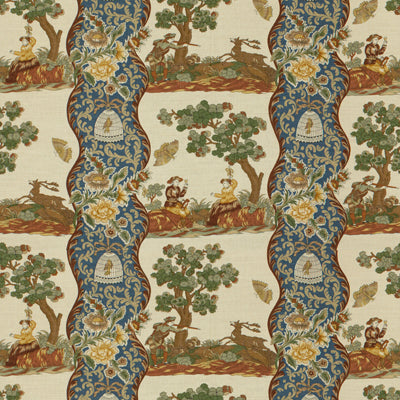 Plougastel Linen & Cotton Print - Blue Light Blue By Brunschwig & Fils |  | Chinoiserie Multipurpose Print