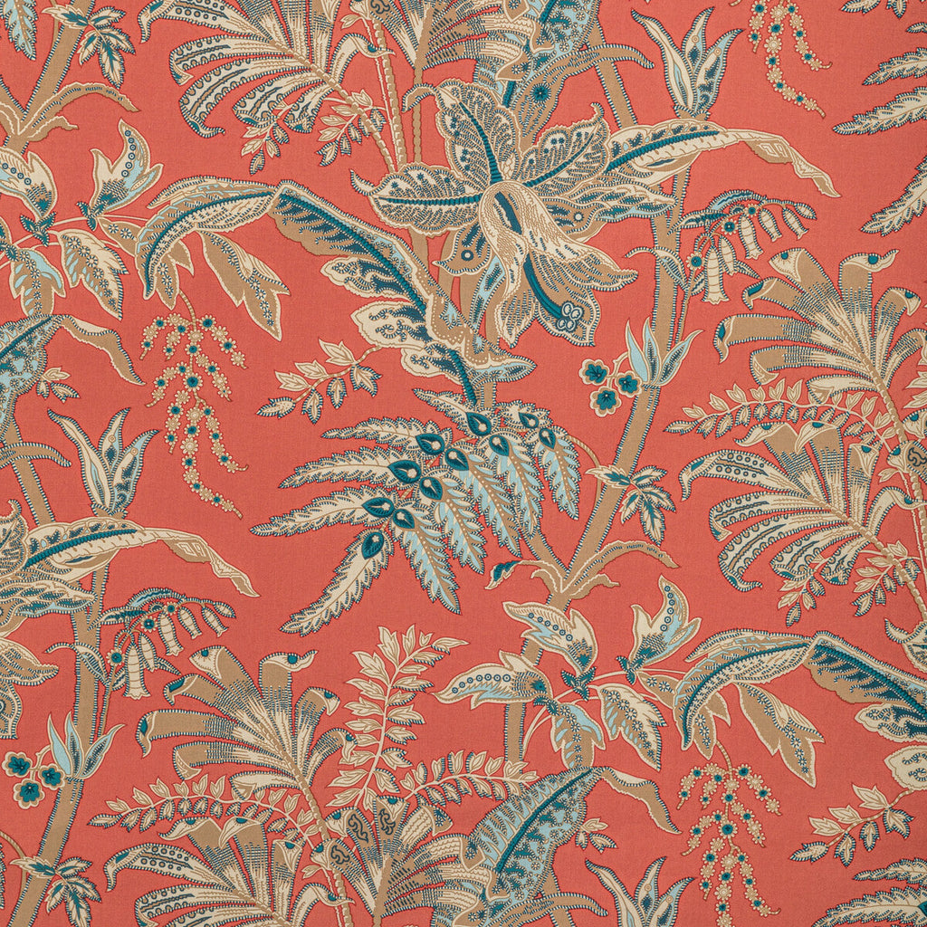 Samples and Purchasing available for Seychelles Cotton Print - Coral Multi By Brunschwig & Fils | Manoir |Botanical & Floral Jacobeans Multipurpose Print at Designer Wallcoverings and Fabrics