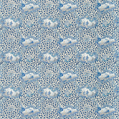 Samples and Purchasing available for Chinese Leopard Toile - Porcelain Blue By Brunschwig & Fils | Cevennes | Toile Multipurpose Print at Designer Wallcoverings and Fabrics