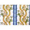 Samples and Purchasing available for Josselin Cotton And Linen Print - Lagoon And Ochre Blue By Brunschwig & Fils |  | Botanical & Floral Multipurpose Print at Designer Wallcoverings and Fabrics