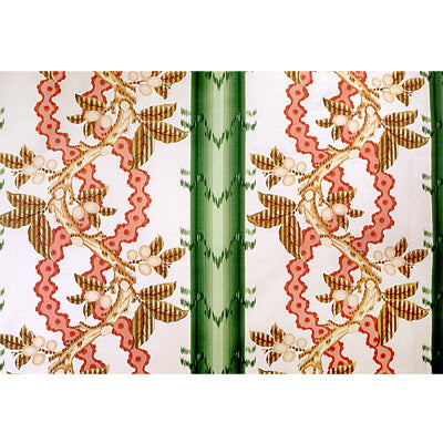 Samples and Purchasing available for Josselin Cotton And Linen Print - Cypress And Coral Green By Brunschwig & Fils |  | Botanical & Floral Multipurpose Print at Designer Wallcoverings and Fabrics