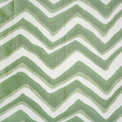 Chevron Bar Silk Warp Print - Leaf Green By Brunschwig & Fils |  | Geometric Multipurpose Print