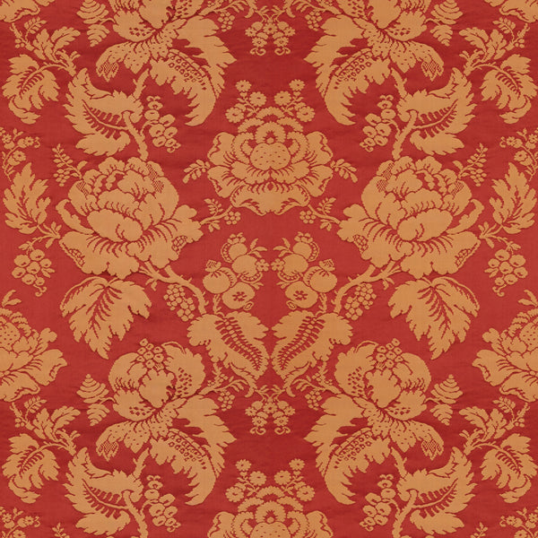 Moulins Damask - Rouge/Ivoire Burgundy/Red By Brunschwig & Fils | Damask Upholstery