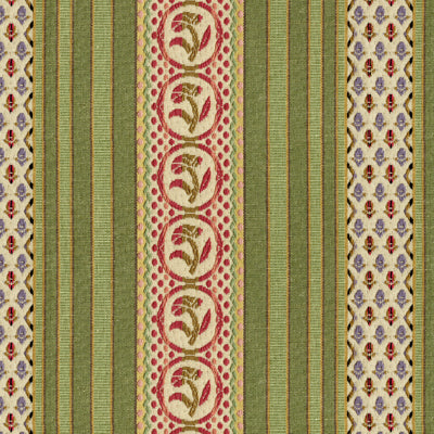 Samples and Purchasing available for Rayure Fleurette - Willow Green By Brunschwig & Fils |  |Stripes  Upholstery Weave at Designer Wallcoverings and Fabrics