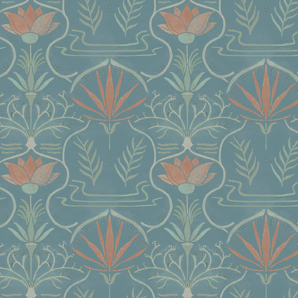 Voysey Azul Oscuro, Roll Vinyl Wallcoverings | Tres Tintas