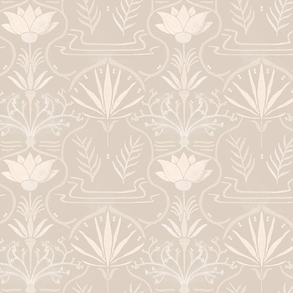 Voysey Beige, Roll Vinyl Wallcoverings | Tres Tintas