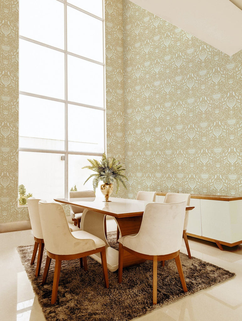 Domàs Beige - Azul Claro, Roll Vinyl