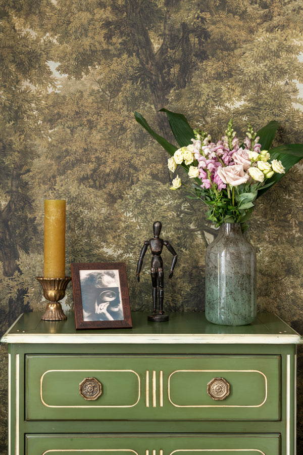 Branchy Autumn - Green, Brown, Ivory Wallcovering | Mind the Gap