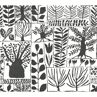 Padstow Charcoal Wallcovering | Jeffrey Stevens