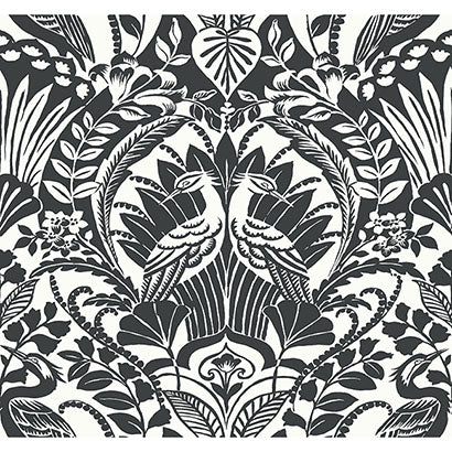 Egret Damask Wallpaper | Jeffrey Stevens