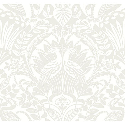 Egret Damask Wallpaper | Jeffrey Stevens