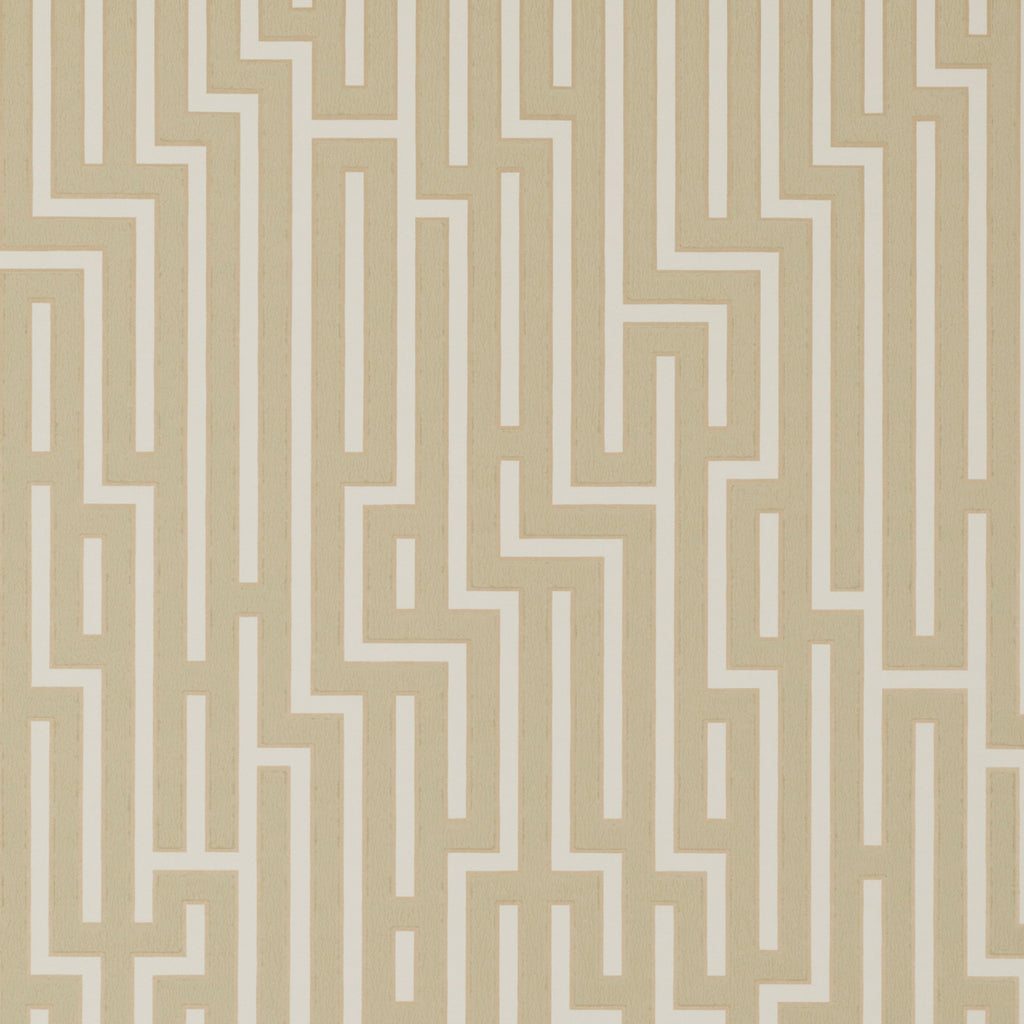Fretwork - Parchment Beige By G P & J Baker | Signature |Modern Geometric Wallcovering Print