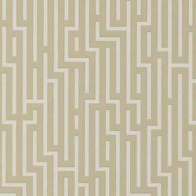 Fretwork - Parchment Beige By G P & J Baker | Signature |Modern Geometric Wallcovering Print