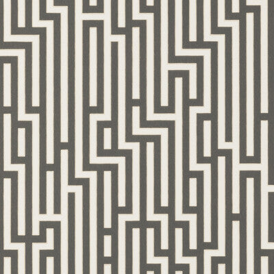 Fretwork - Charcoal Black By G P & J Baker | Signature |Modern Geometric Wallcovering Print