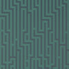 Fretwork - Indigo/Teal Blue By G P & J Baker | Signature |Modern Geometric Wallcovering Print