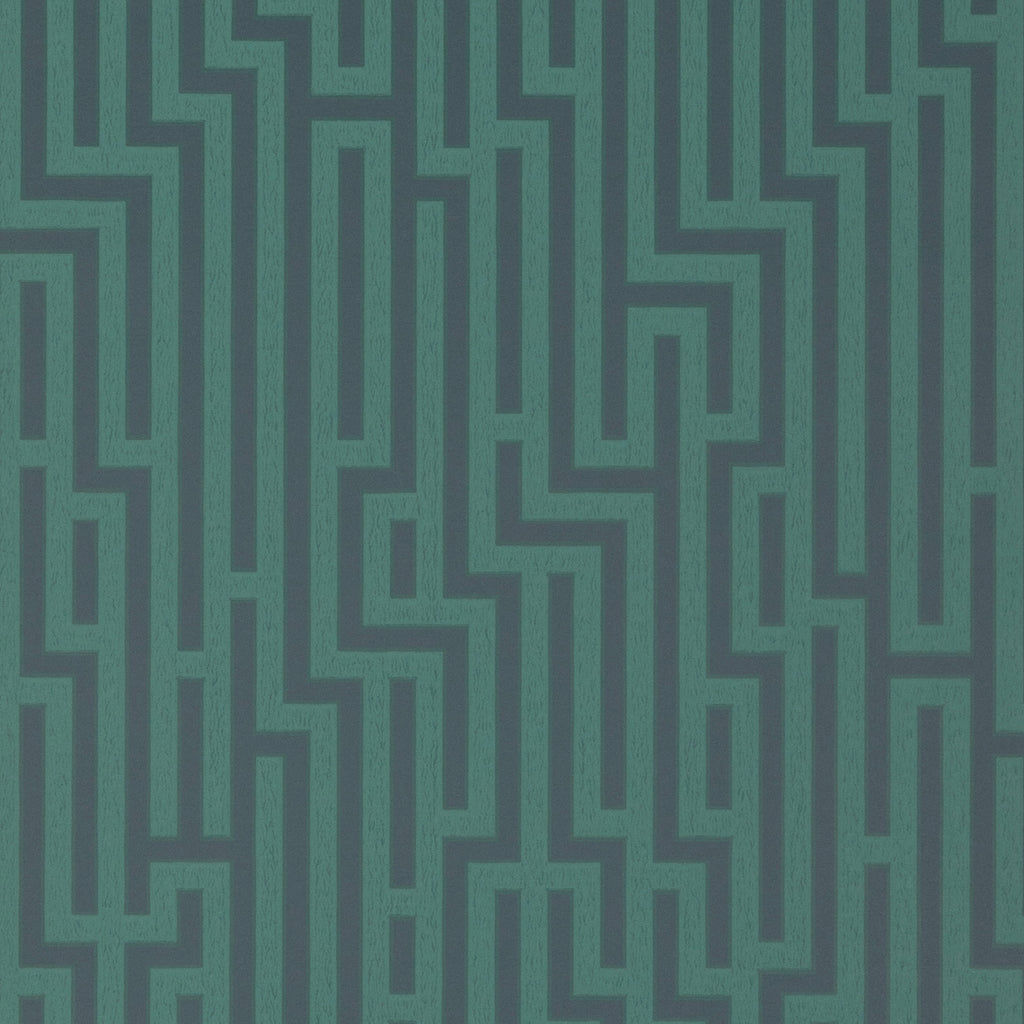 Fretwork - Indigo/Teal Blue By G P & J Baker | Signature |Modern Geometric Wallcovering Print