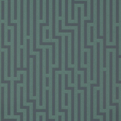 Fretwork - Indigo/Teal Blue By G P & J Baker | Signature |Modern Geometric Wallcovering Print