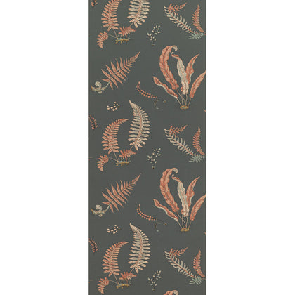 Ferns - Coral/Charcoal By G P & J Baker | Signature Ii Wallcoverings |Botanical & Floral  Wallcovering Print