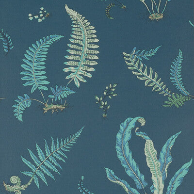 Ferns - Indigo/Teal Blue By G P & J Baker | Signature |Botanical & Floral  Wallcovering Print