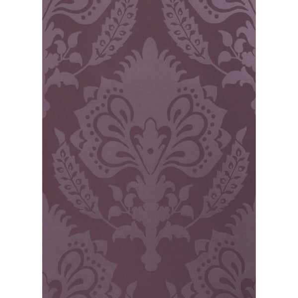 Malatesta Damask - Aubergine Wallcovering | GP & J Baker
