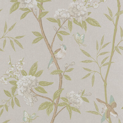 Peony & Blossom - Ivory/Willow Teal By G P & J Baker | Langdale |Animal/Insects Botanical & Floral Wallcovering Print